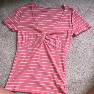 Aeropostale striped knotted front top